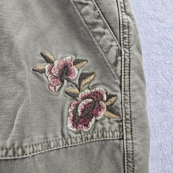 Abercrombie & Fitch Women Pants 30 10R Green Floral AMES LOW RISE Slim Boyfriend - Picture 11 of 13